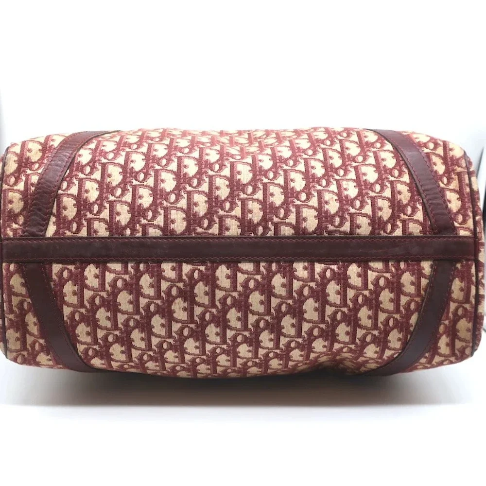 Vintage Christian Dior Trotter Boston Bag Burgundy Diorissimo Canvas - Picture 7 of 11